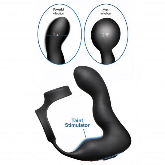 10x Inflatable And Vibrating Prostate Plug With Cock And Ball Ring XR Brands