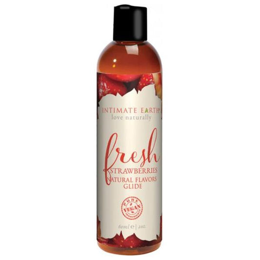 Intimate Earth Fresh Strawberries Glide 2oz - Sexxxhive.com